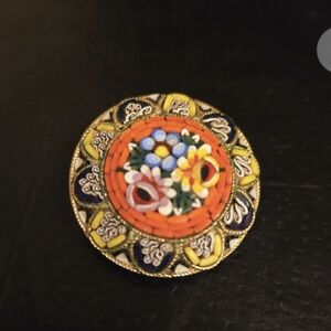 Vintage Italy Micro Mosaic Brooch